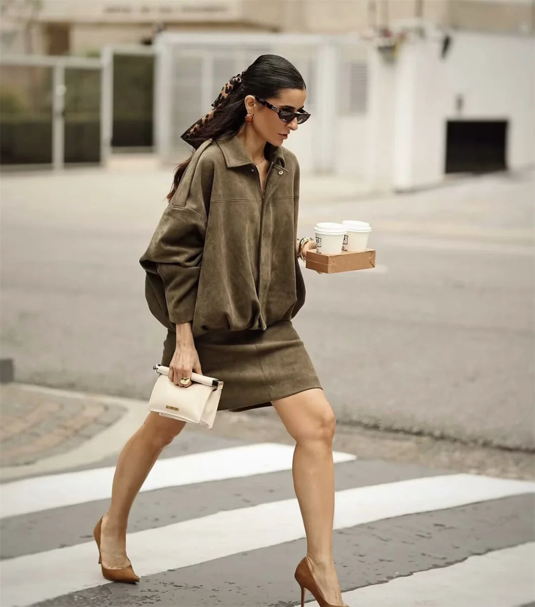 Vintage Military Bomber Jacket – Women’s Loose Fit Utility Coat