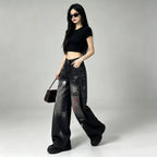 High Waist Wide Leg Denim Jeans – Women’s Loose Fit Autumn Pants