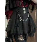 Lolita Bow Lace Blouse – Women’s Black & White Long Sleeve Shirt