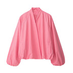 Women’s Red Pilot Jacket – Loose Fit Autumn Chic Outerwear