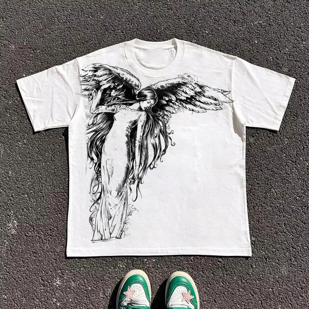 Y2K Gothic Oversized T-Shirt – Unisex High Street Graphic Cotton Top