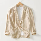 Men’s Cotton Blazer – Lightweight Black Summer Business Jacket