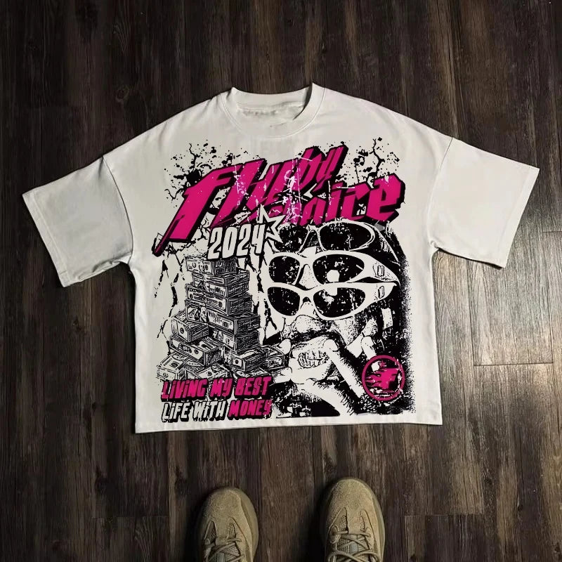 Unisex Harajuku Graphic T-Shirt – Oversized Y2K High Street Streetwear Tee