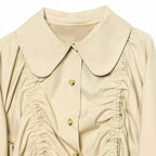 Chic Pleated Bomber Jacket – Women’s Casual Long Sleeve Coat