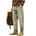 Men’s Cotton Baggy Jeans – Loose Harem Fit Casual Denim Pants
