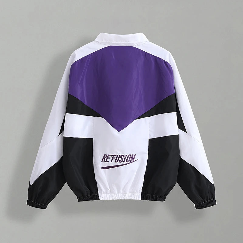 Unisex Varsity Bomber Jacket – Embroidered Patchwork Streetwear Coat