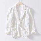 Men’s Cotton Blazer – Lightweight Black Summer Business Jacket