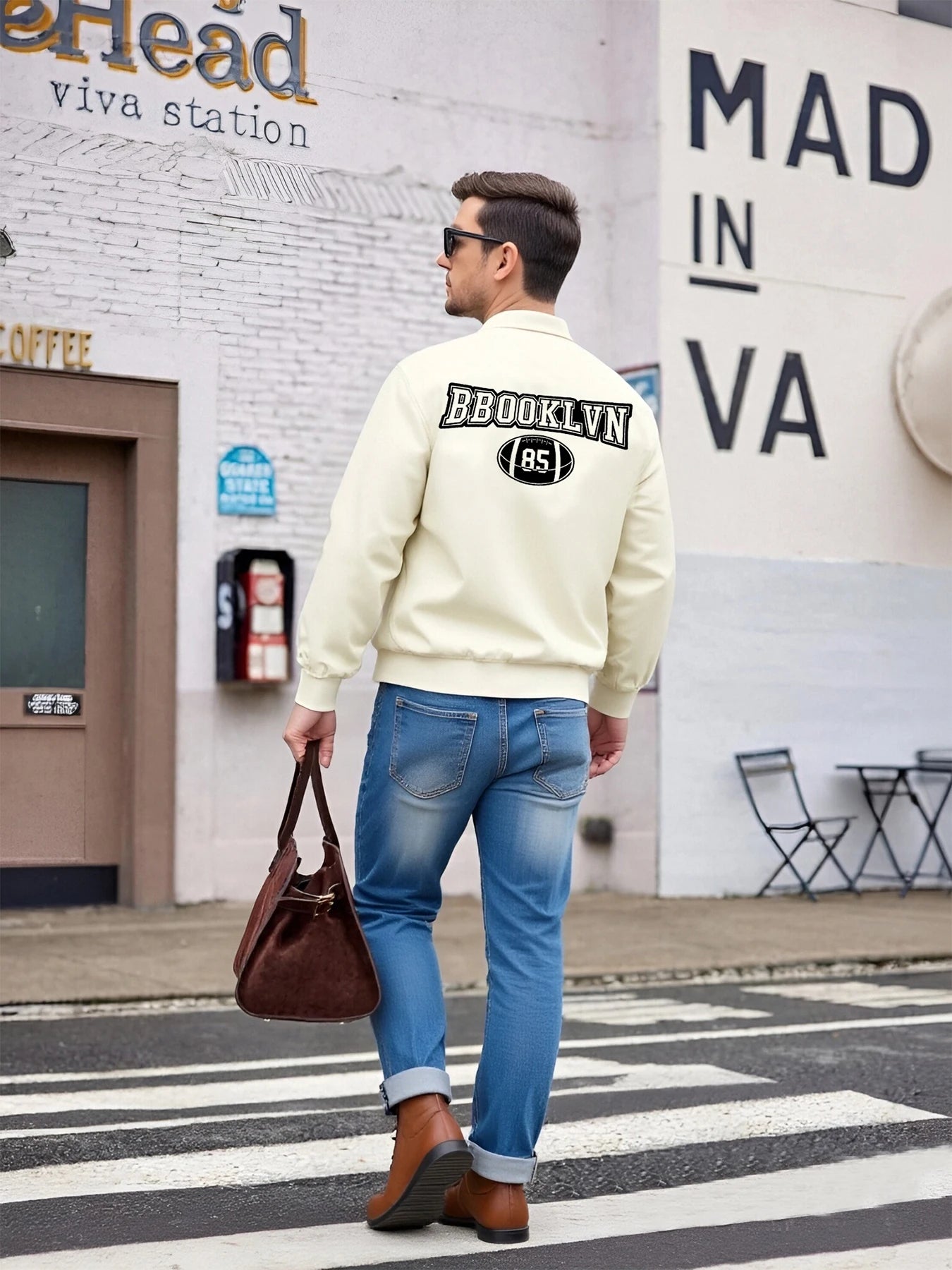 Men’s Lightweight Baseball Jacket – Solid Color Casual Outdoor Coat