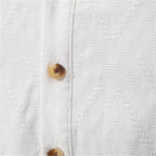 Men’s 100% Cotton Half-Button Shirt – Solid Color Casual Long Sleeve Top