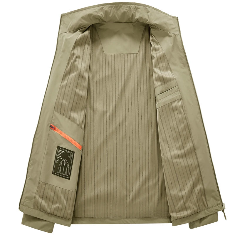 Men’s Solid Color Casual Jacket – Lightweight Spring Autumn Coat