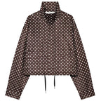 Polka Dot Bomber Jacket – Women’s Oversized Zip Up Outerwear
