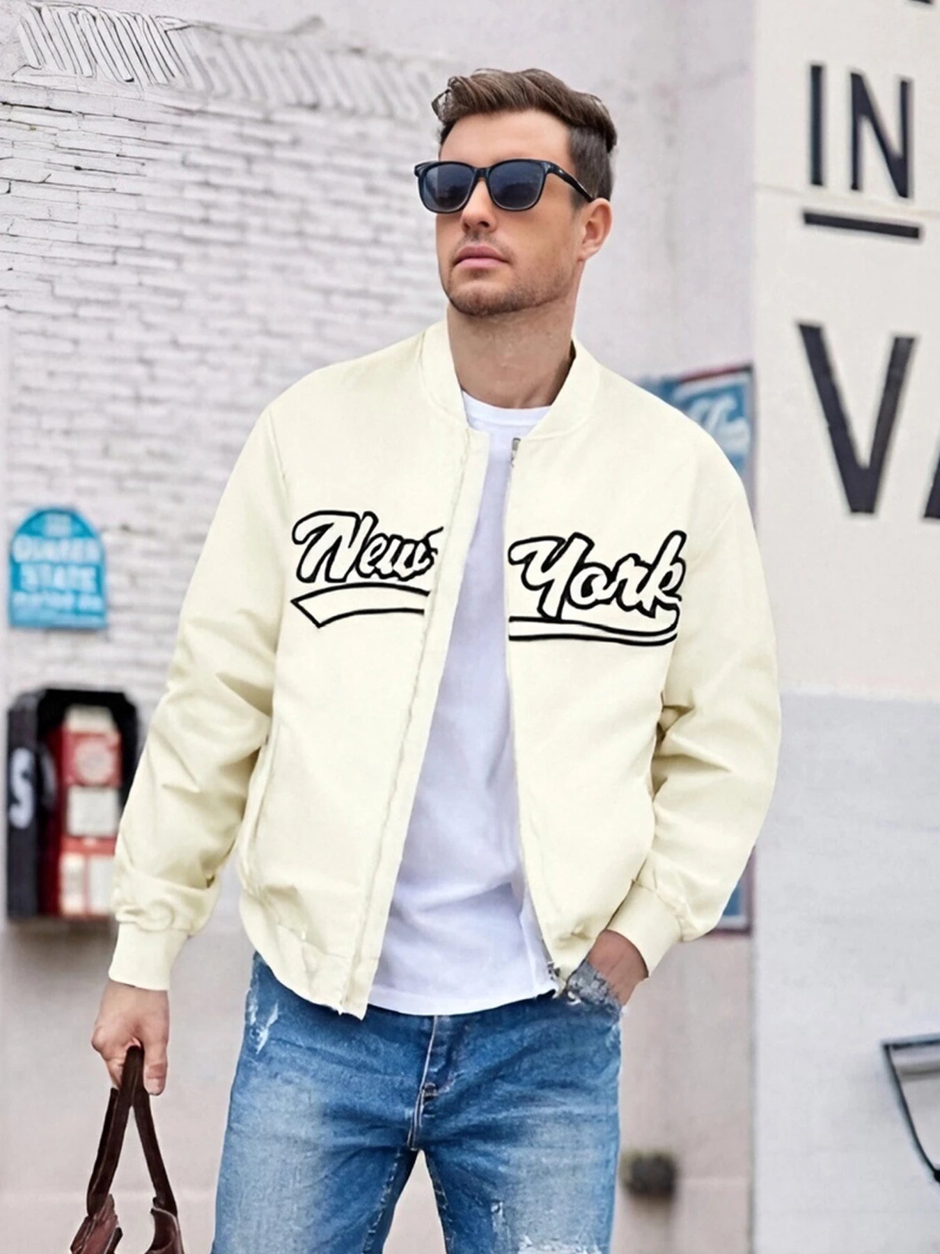 Men’s Lightweight Baseball Jacket – Solid Color Casual Outdoor Coat