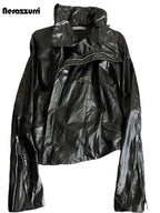 Men’s Fitted PU Leather Jacket – Black Zipper Subculture Streetwear Coat