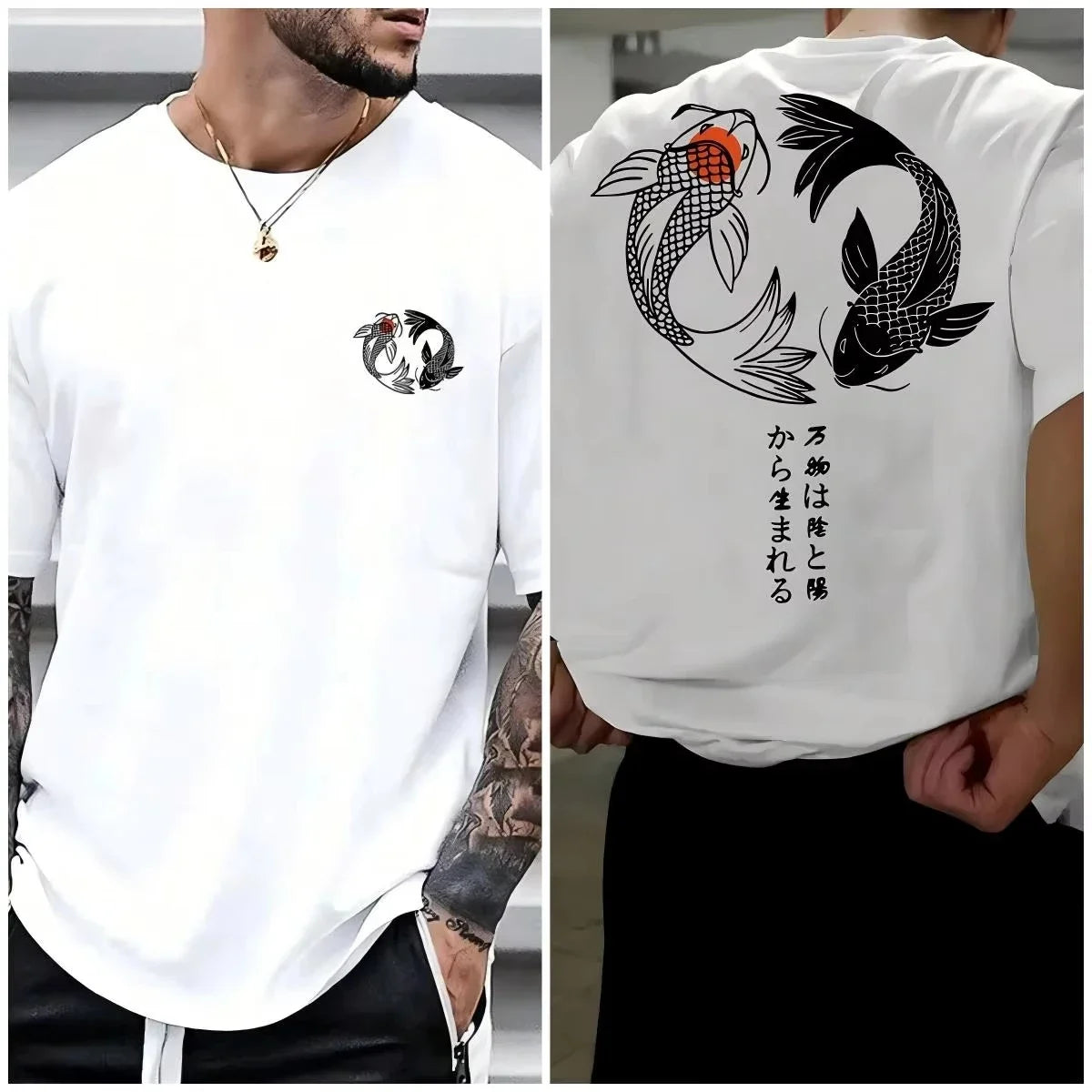 Unisex Koi Harajuku T-Shirt – Japanese Y2K Loose Fit Streetwear Top