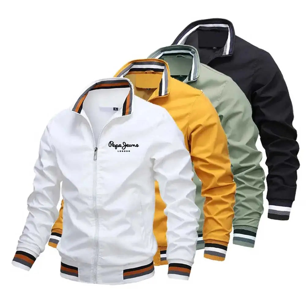 Men’s Waterproof Stand Collar Jacket – Casual Outdoor Sports Windbreaker