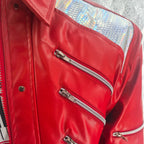Men’s Red Zipper Jacket – Punk Inspired Casual Streetwear Outerwear