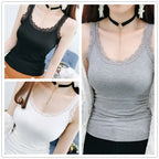 Lace Trim Sleeveless Tank Top – Women’s Summer Camisole Vest