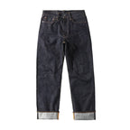 Men’s Relaxed Straight Raw Denim Jeans – Vintage Selvedge Pants