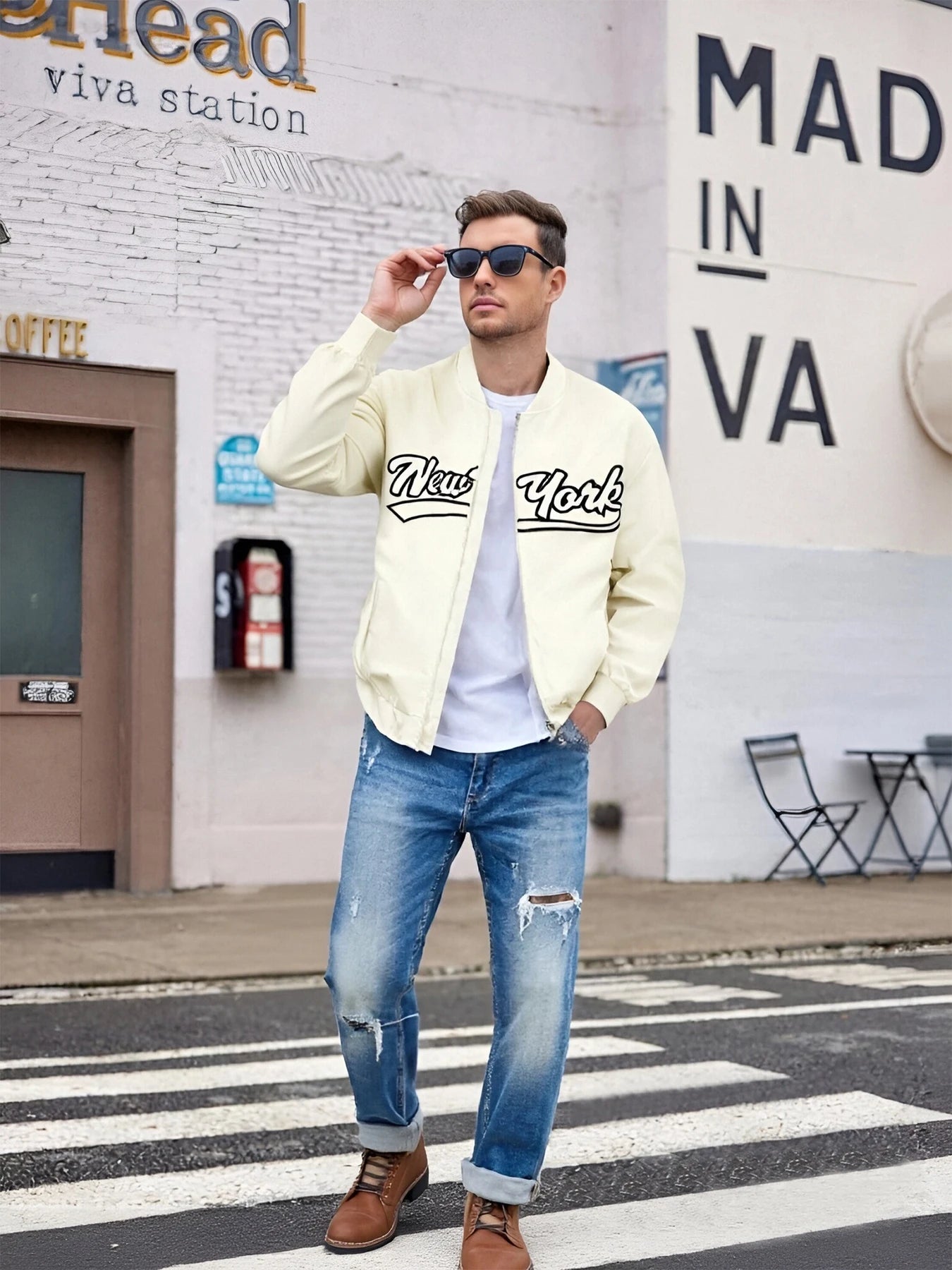 Men’s Lightweight Baseball Jacket – Solid Color Casual Outdoor Coat