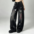 High Waist Wide Leg Denim Jeans – Women’s Loose Fit Autumn Pants
