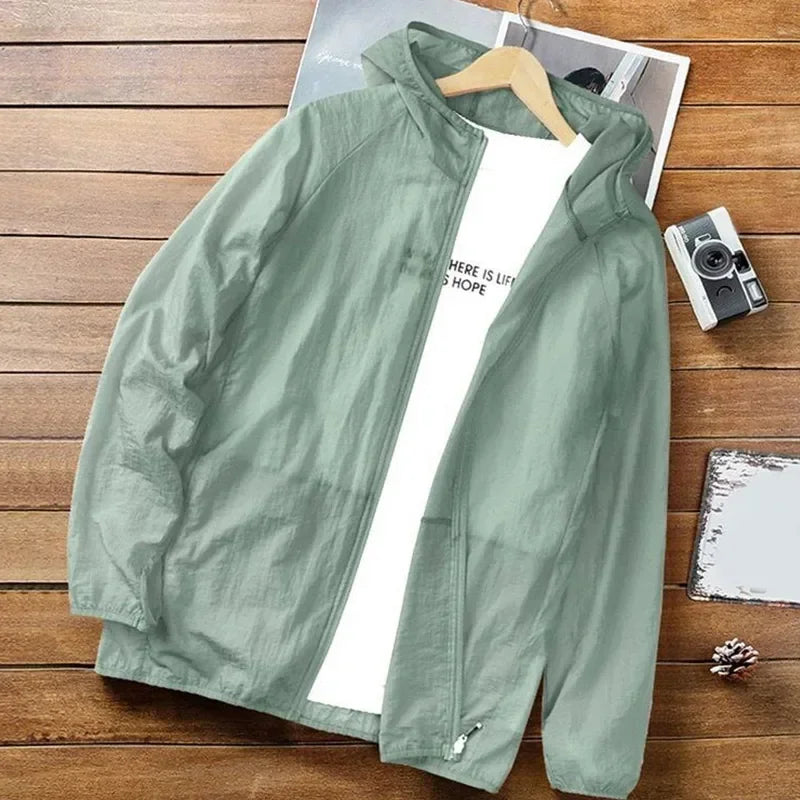 Men’s UV Protection Hooded Jacket – Lightweight Summer Outdoor Coat