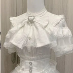 Lolita Bow Lace Blouse – Women’s Black & White Long Sleeve Shirt