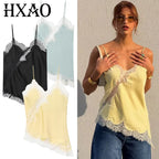 Asymmetrical Lace Slip Top – Women’s Y2K Backless Camisole