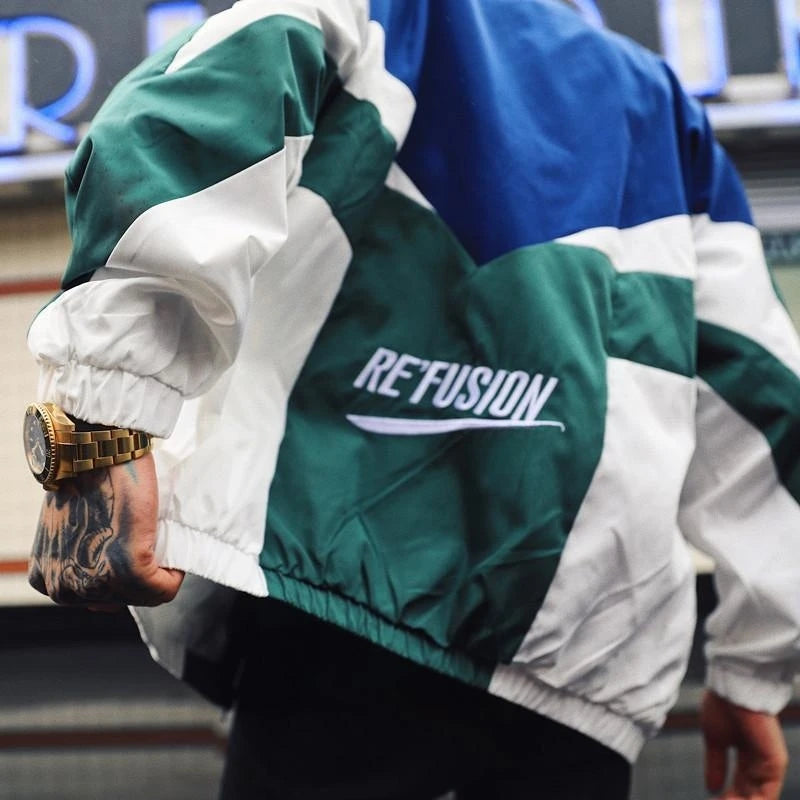 Unisex Varsity Bomber Jacket – Embroidered Patchwork Streetwear Coat