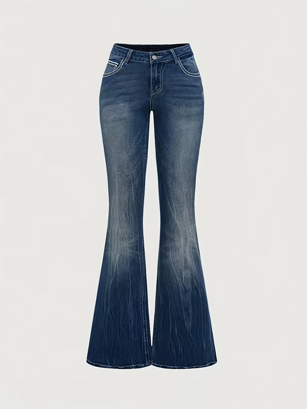 Women’s Vintage Flare Jeans – Embroidered Rhinestone Bootcut Denim Pants