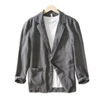 Men’s Cotton Blazer – Lightweight Black Summer Business Jacket