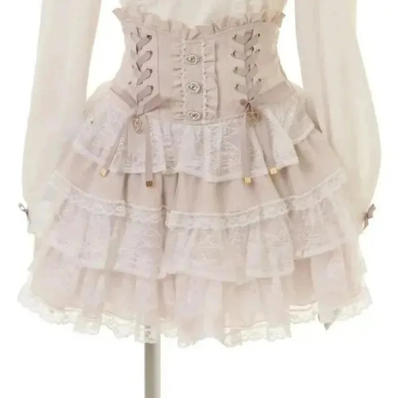 Lolita Bow Lace Blouse – Women’s Black & White Long Sleeve Shirt