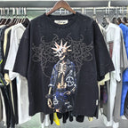 Unisex Rhinestone Diamond T-Shirt – Oversized Cotton Crew Neck Summer Tee