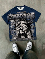 Men’s Statue of Liberty Graphic T-Shirt – Gothic Streetwear Cotton Tee