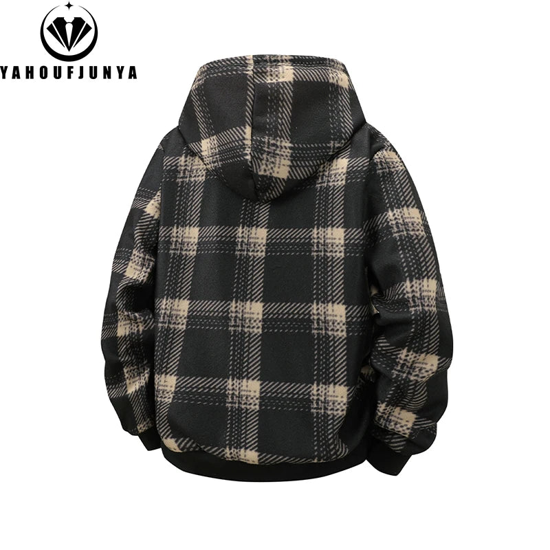 Men’s Fleece Hooded Windbreaker – Warm Casual Outdoor Jacket