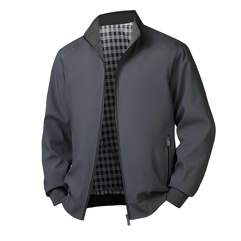 Men’s Plus Size Stand Collar Windbreaker – Casual Lightweight Jacket