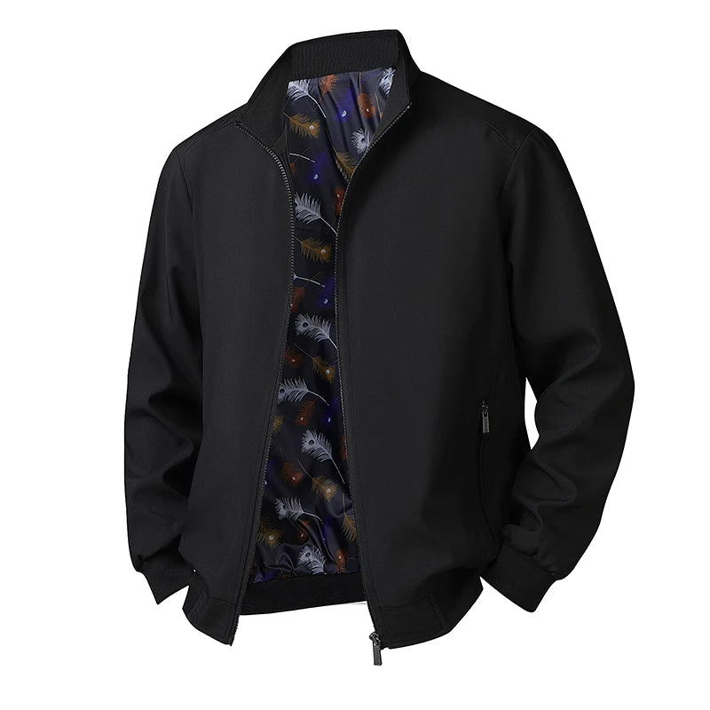 Men’s Plus Size Stand Collar Windbreaker – Casual Lightweight Jacket