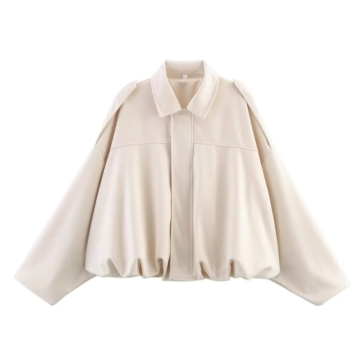 Suede Oversized Bomber Jacket – Women’s Long Sleeve Zip-Up Coat
