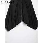 Women’s Cropped Satin Bomber Jacket – Black Zip-Up Streetwear Coat