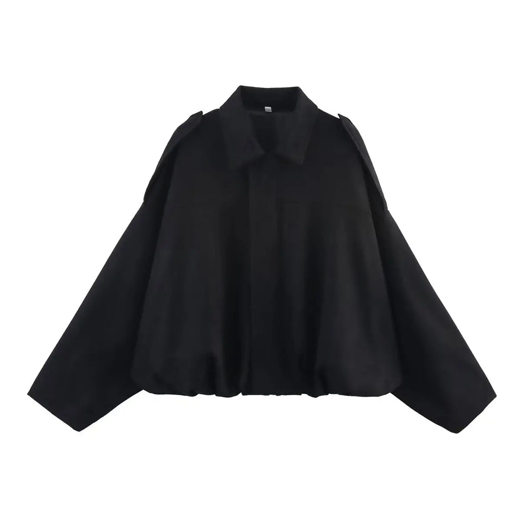 Suede Oversized Bomber Jacket – Women’s Long Sleeve Zip-Up Coat