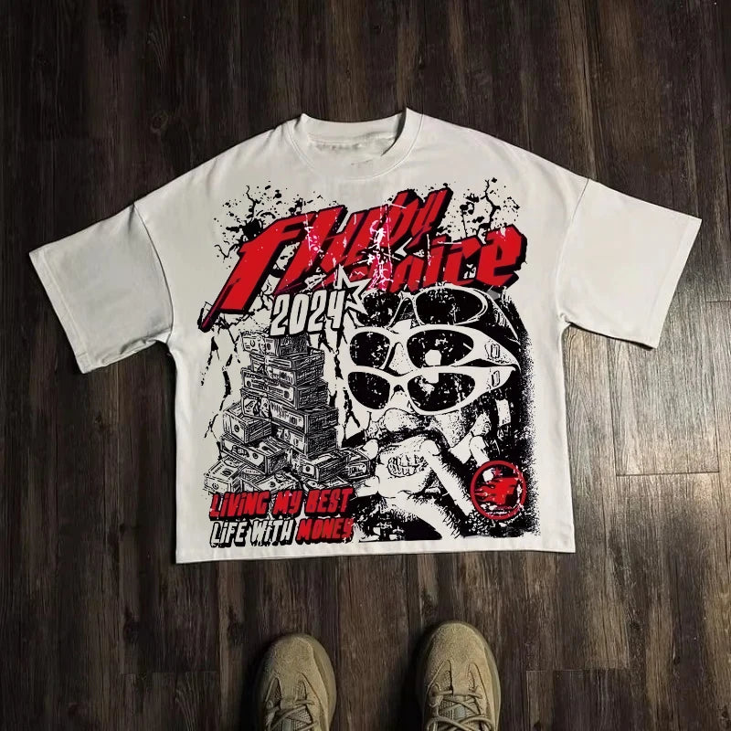 Unisex Harajuku Graphic T-Shirt – Oversized Y2K High Street Streetwear Tee