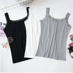 Lace Trim Sleeveless Tank Top – Women’s Summer Camisole Vest