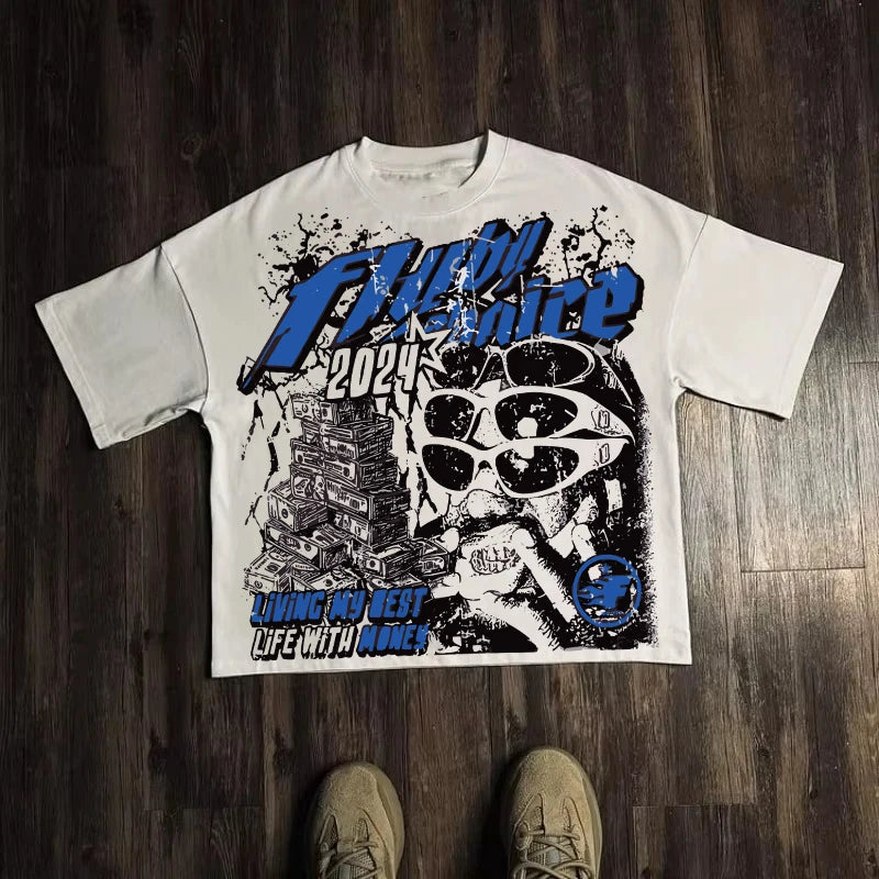 Unisex Harajuku Graphic T-Shirt – Oversized Y2K High Street Streetwear Tee