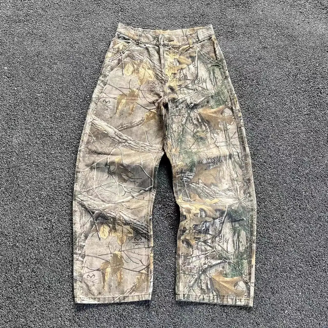 Men’s Leopard Wide Leg Jeans – Loose Straight Streetwear Denim Pants
