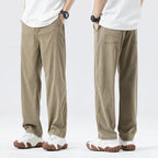 Men’s Lightweight Lyocell Straight Pants – Loose Fit Summer Trousers