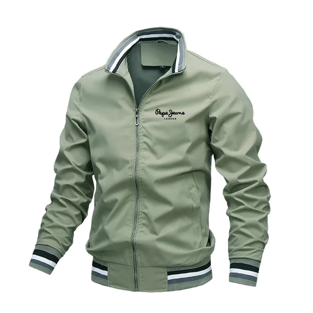 Men’s Waterproof Stand Collar Jacket – Casual Outdoor Sports Windbreaker