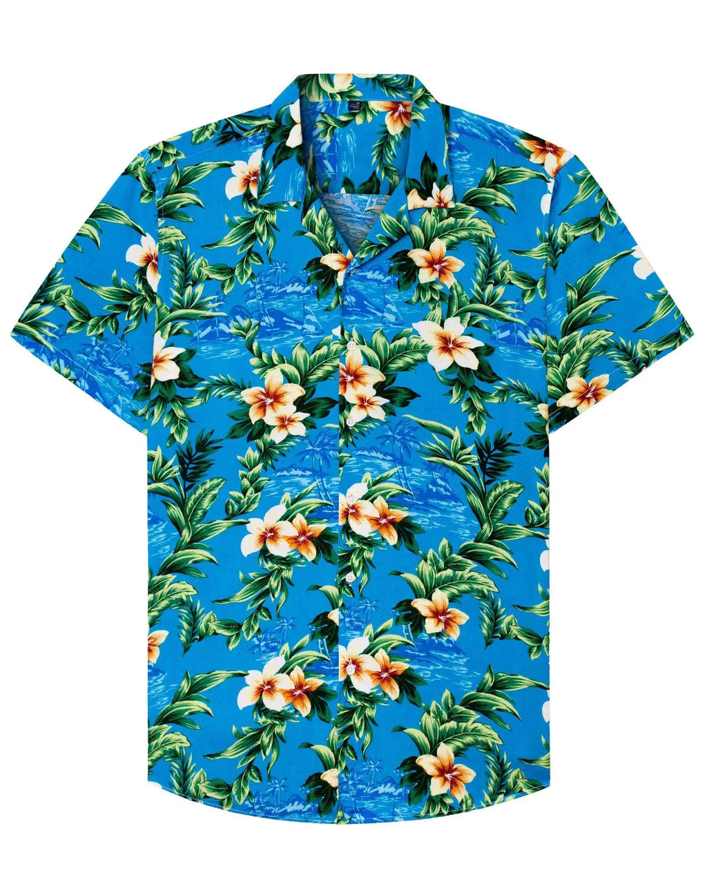 Unisex 3D Tropical Hawaiian Shirt – Colorful Plant Print Short Sleeve Top