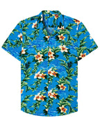 Unisex 3D Tropical Hawaiian Shirt – Colorful Plant Print Short Sleeve Top