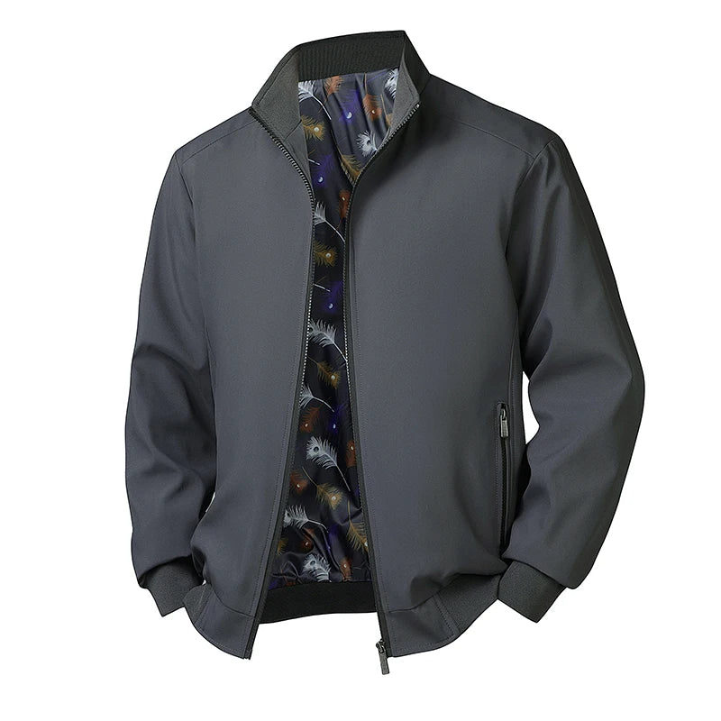 Men’s Plus Size Stand Collar Windbreaker – Casual Lightweight Jacket