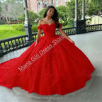 Pink Off Shoulder Tulle Princess Gown – Women’s Lace Formal Party Dress