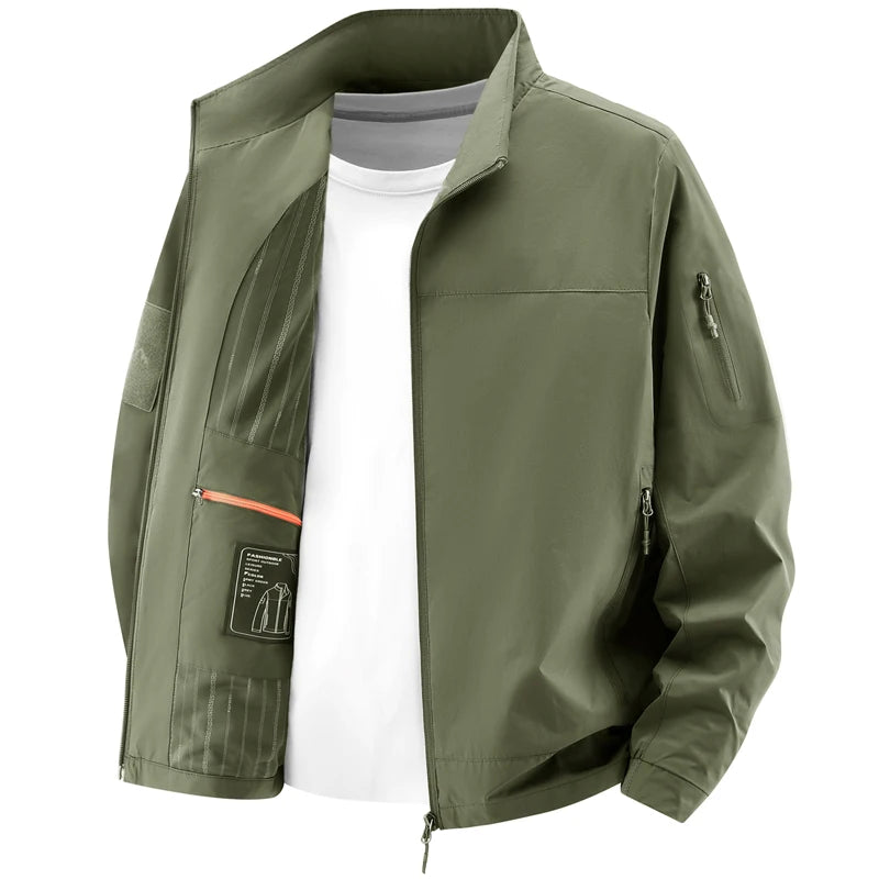 Men’s Solid Color Casual Jacket – Lightweight Spring Autumn Coat